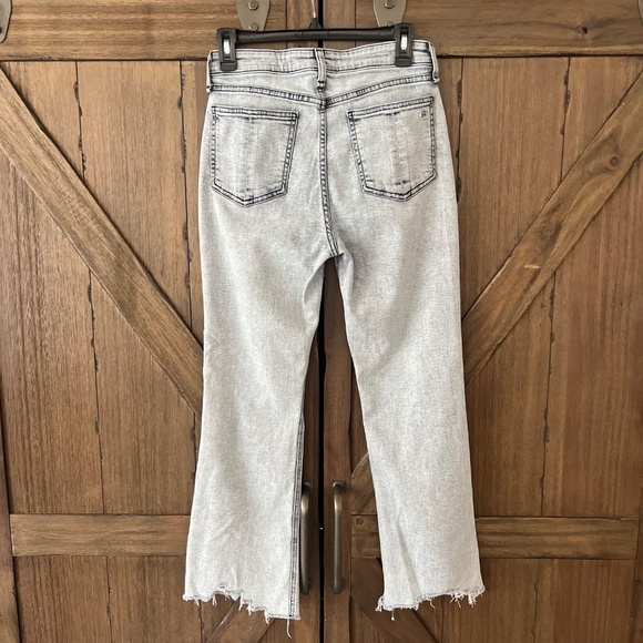 Rag & Bone Nina High Rise Ankle Flare Jeans in Marble White Size 26 - Picture 6 of 13